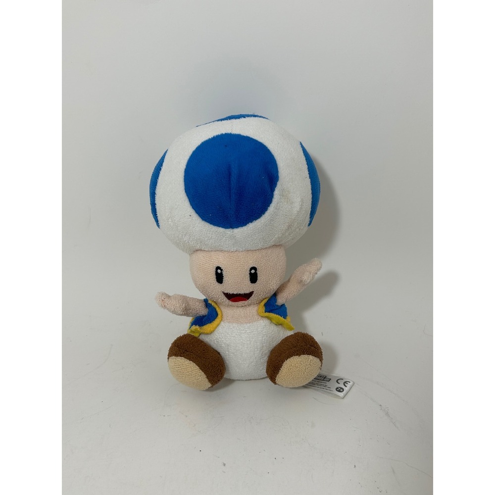 Nintendo Super Mario Bros Wii Blue Toad Plush Sanei 2010 Stuffed Toy